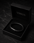 Retro Men's Leather Open Bangle, Simple Multi-Size