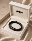 Retro Men's Leather Open Bangle, Simple Multi-Size