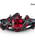 Celtic Dragon Romance Ring Set