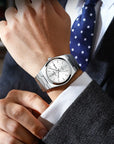 Luxury Business Men's Wristwatch Stainless Steel Waterproof