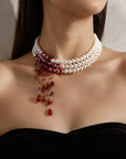 Crimson Gothic Crystal Necklace