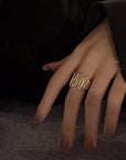 New Trendy Two-color Black Heart Rings For Women