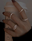 New Trendy Two-color Black Heart Rings For Women