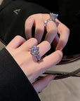 New Trendy Two-color Black Heart Rings For Women