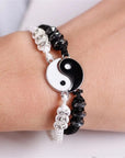 2 PC Jewelry Set Couple Black White Tai Chi