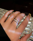 New Trendy Two-color Black Heart Rings For Women