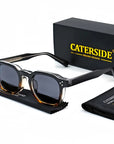 CATERSIDE New Retro Punk Men Sunglasses Square Personalized