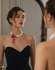 Crimson Gothic Crystal Necklace