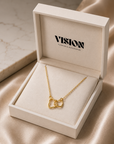 Simple Metal Hollow Double Heart Necklace for Women