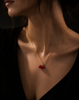 Little Wine Red Cherry Pendant Necklaces For Women