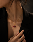 Little Wine Red Cherry Pendant Necklaces For Women
