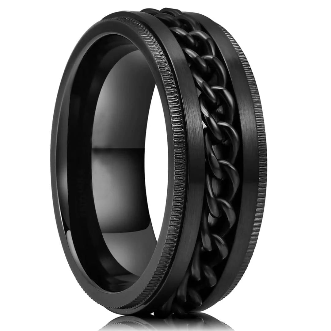 Fashion Punk Style Gear Rotating Anxiety Fidget Ring