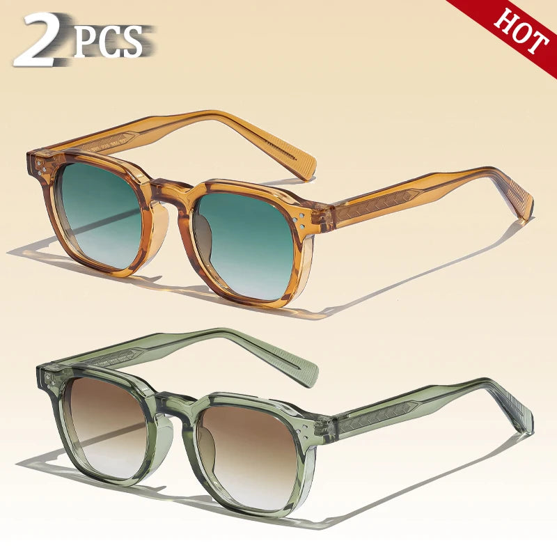 CATERSIDE New Retro Punk Men Sunglasses Square Personalized