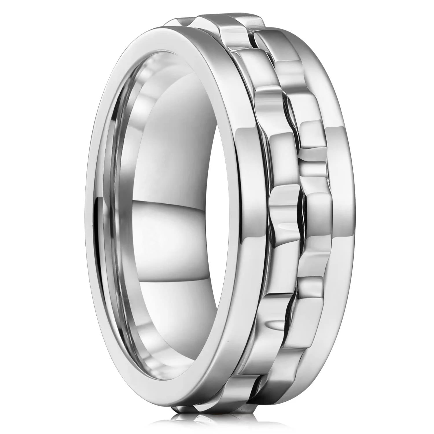 Fashion Punk Style Gear Rotating Anxiety Fidget Ring