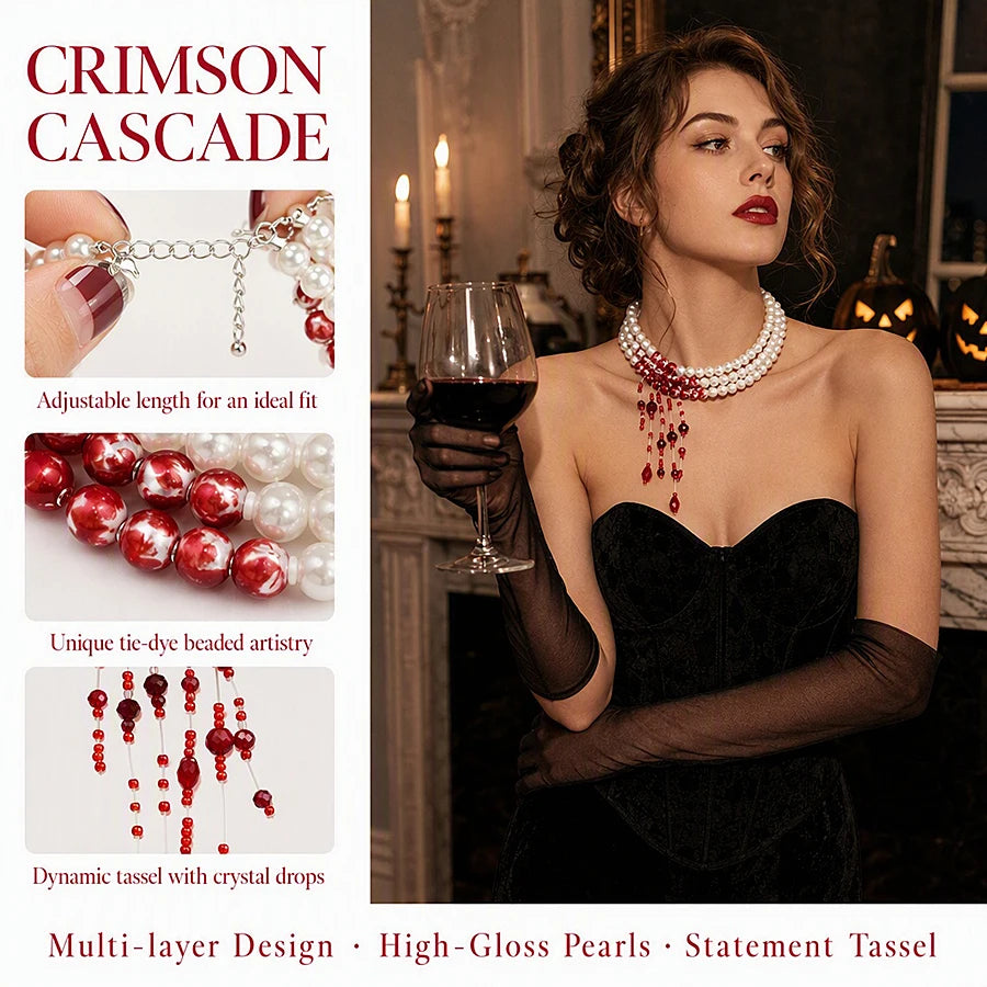Crimson Gothic Crystal Necklace