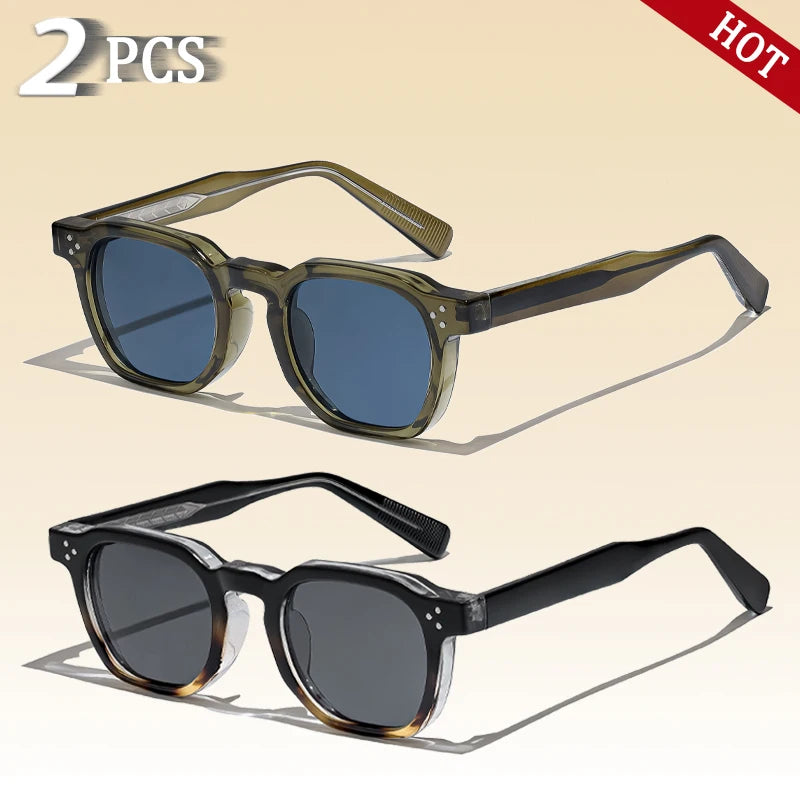 CATERSIDE New Retro Punk Men Sunglasses Square Personalized
