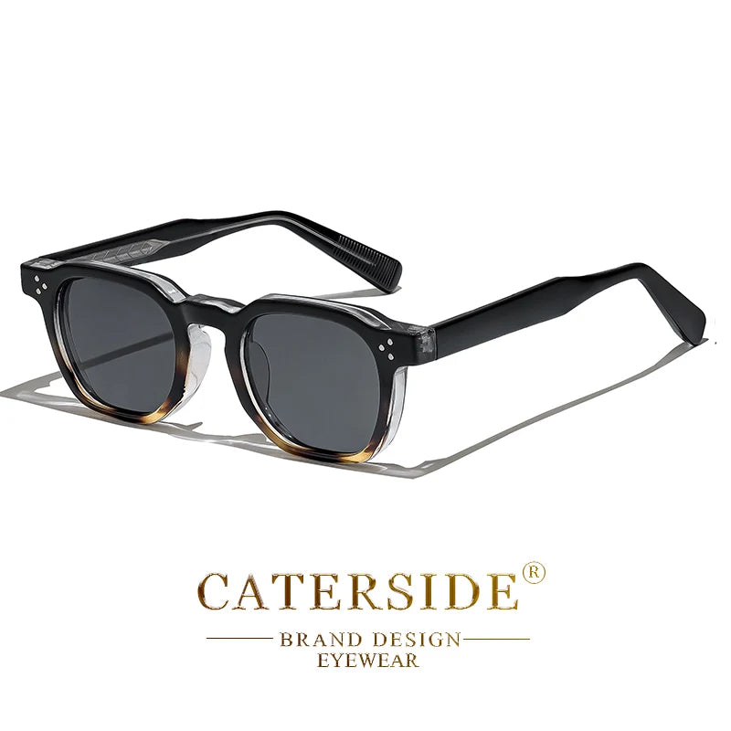 CATERSIDE New Retro Punk Men Sunglasses Square Personalized