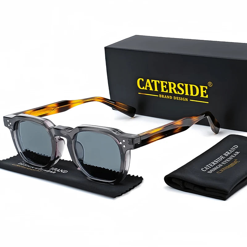 CATERSIDE New Retro Punk Men Sunglasses Square Personalized