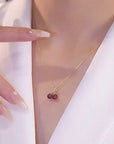 Little Wine Red Cherry Pendant Necklaces For Women