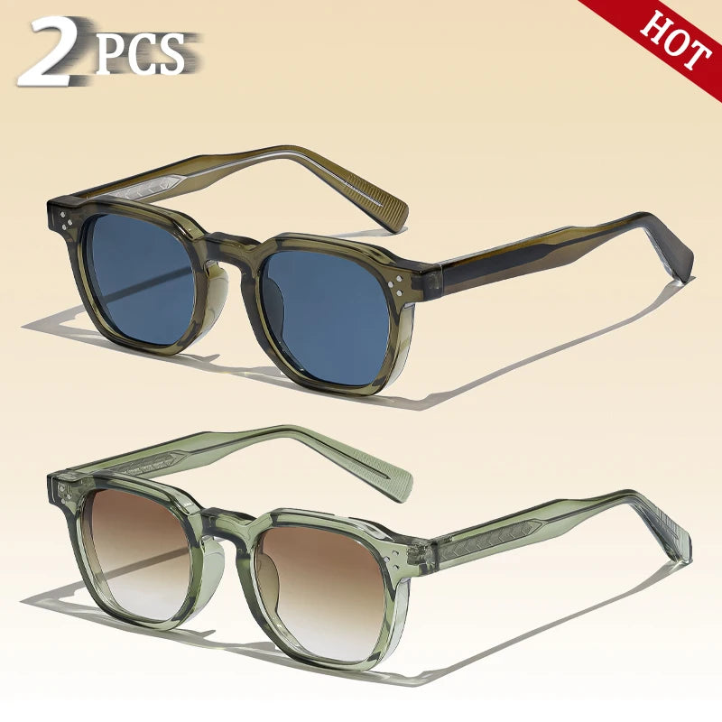 CATERSIDE New Retro Punk Men Sunglasses Square Personalized