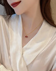Little Wine Red Cherry Pendant Necklaces For Women