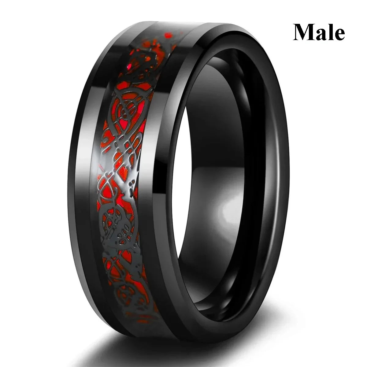 Celtic Dragon Romance Ring Set