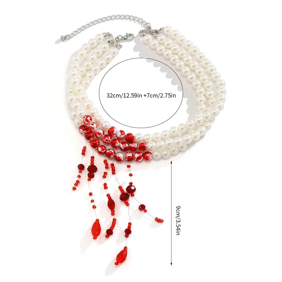 Crimson Gothic Crystal Necklace