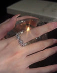 New Trendy Two-color Black Heart Rings For Women