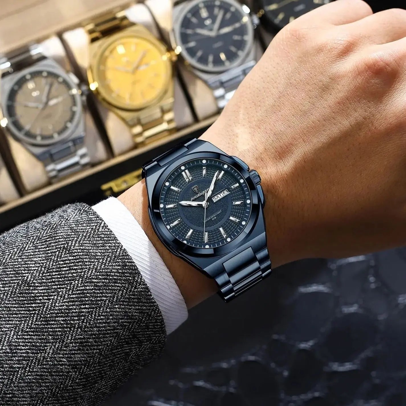 Fashion Classic Men Wristwatches Stainless Steel Waterproof