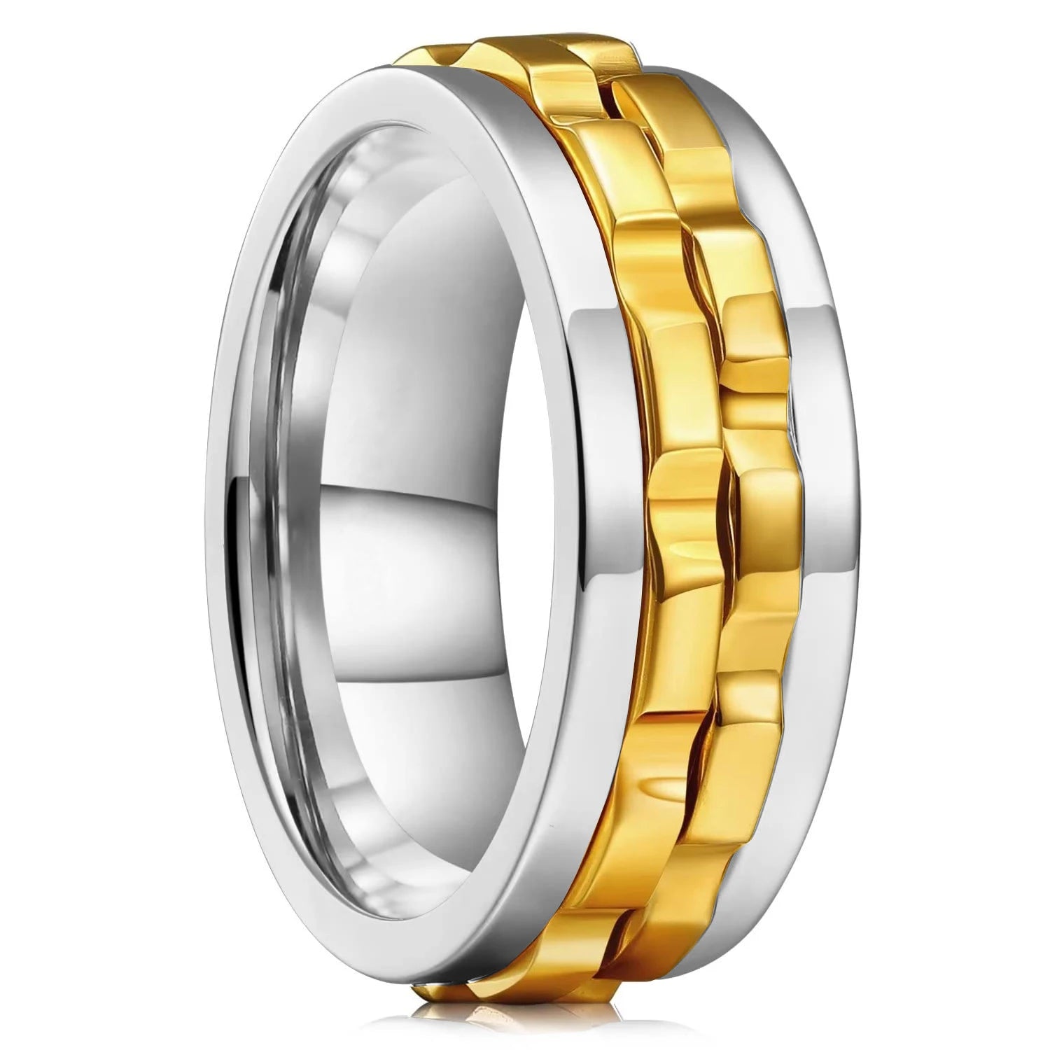 Fashion Punk Style Gear Rotating Anxiety Fidget Ring