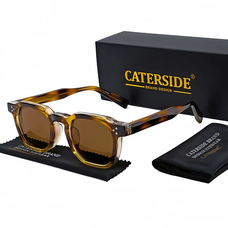 CATERSIDE New Retro Punk Men Sunglasses Square Personalized