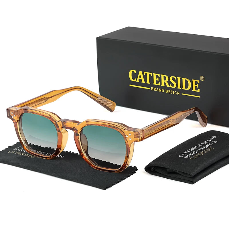 CATERSIDE New Retro Punk Men Sunglasses Square Personalized