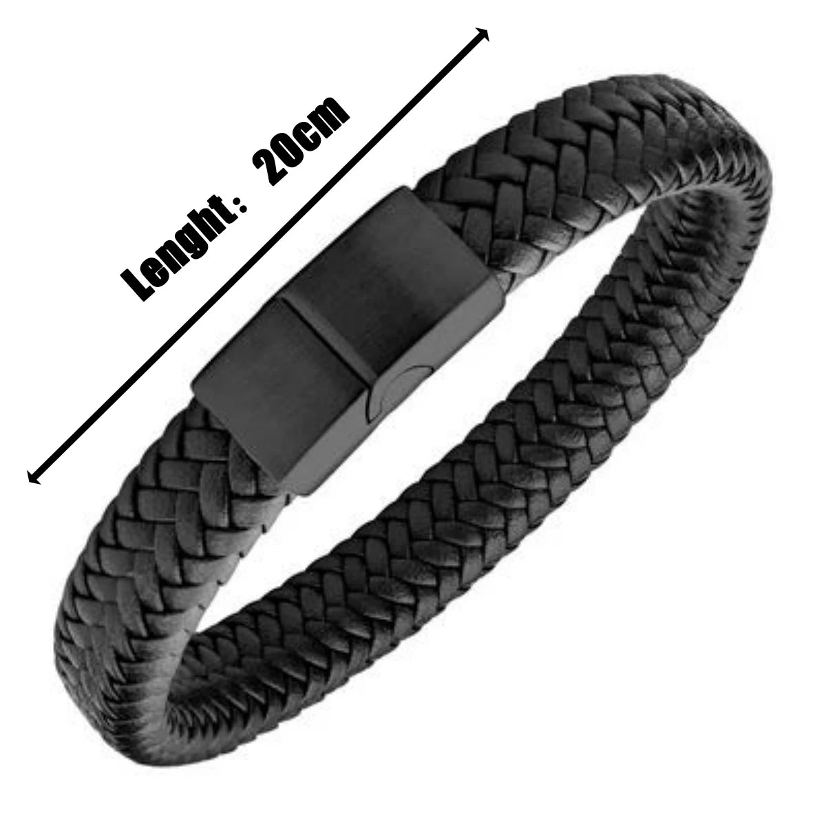 Retro Men's Leather Open Bangle, Simple Multi-Size