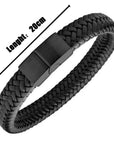 Retro Men's Leather Open Bangle, Simple Multi-Size