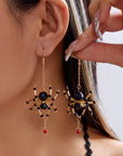 Black Spider Crystal Earrings
