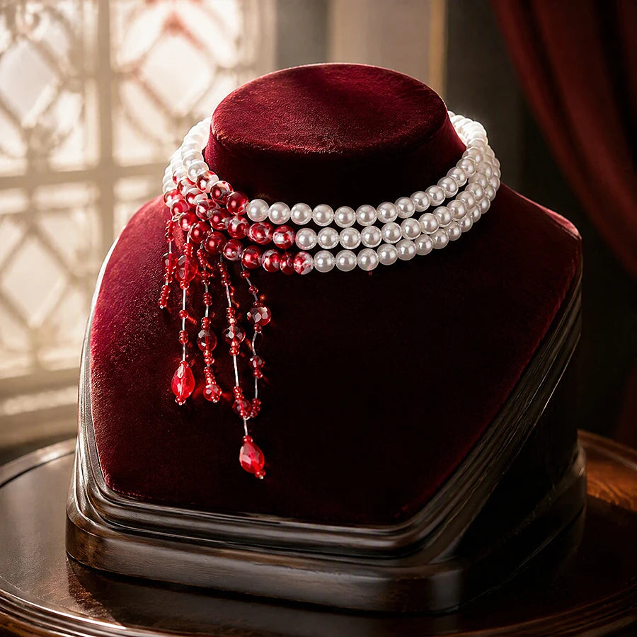 Crimson Gothic Crystal Necklace