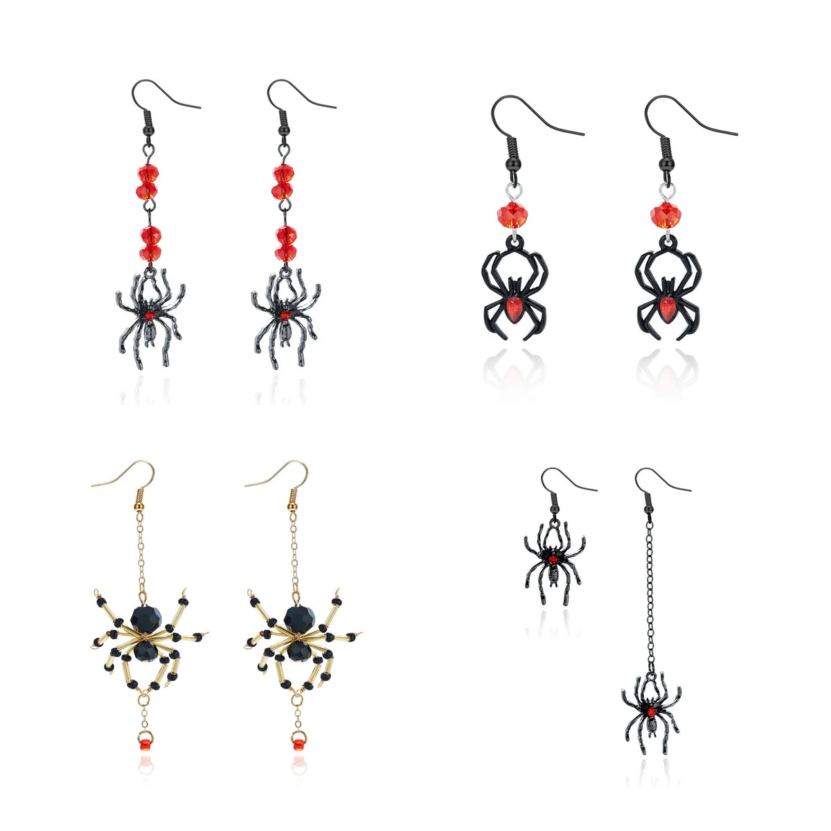 Black Spider Crystal Earrings