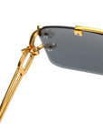 Fashionable frameless square double bridge sunglasses