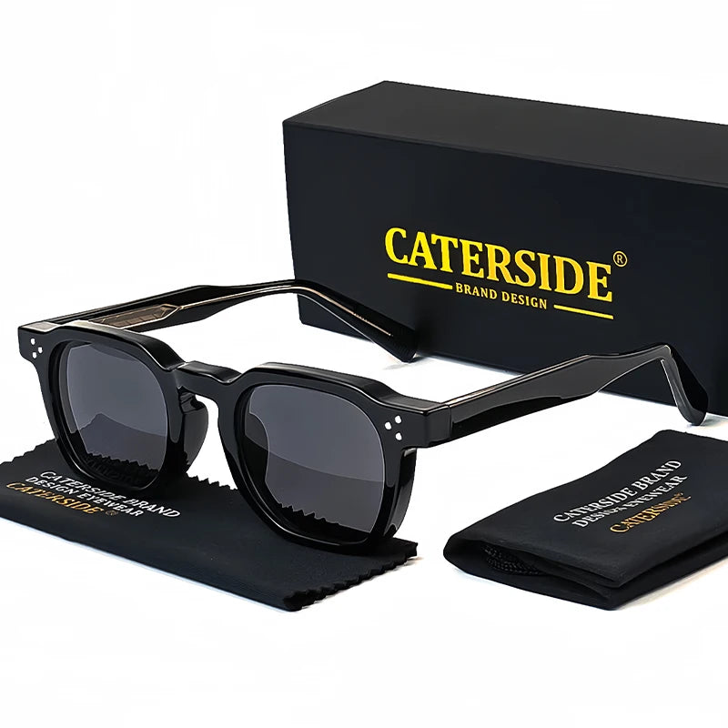 CATERSIDE New Retro Punk Men Sunglasses Square Personalized