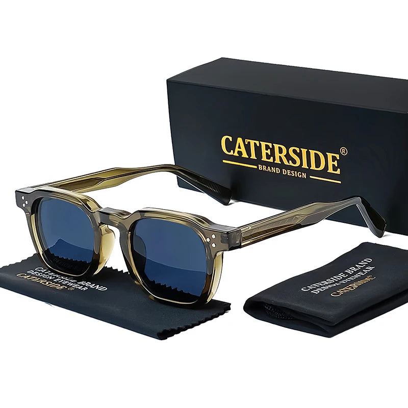 CATERSIDE New Retro Punk Men Sunglasses Square Personalized
