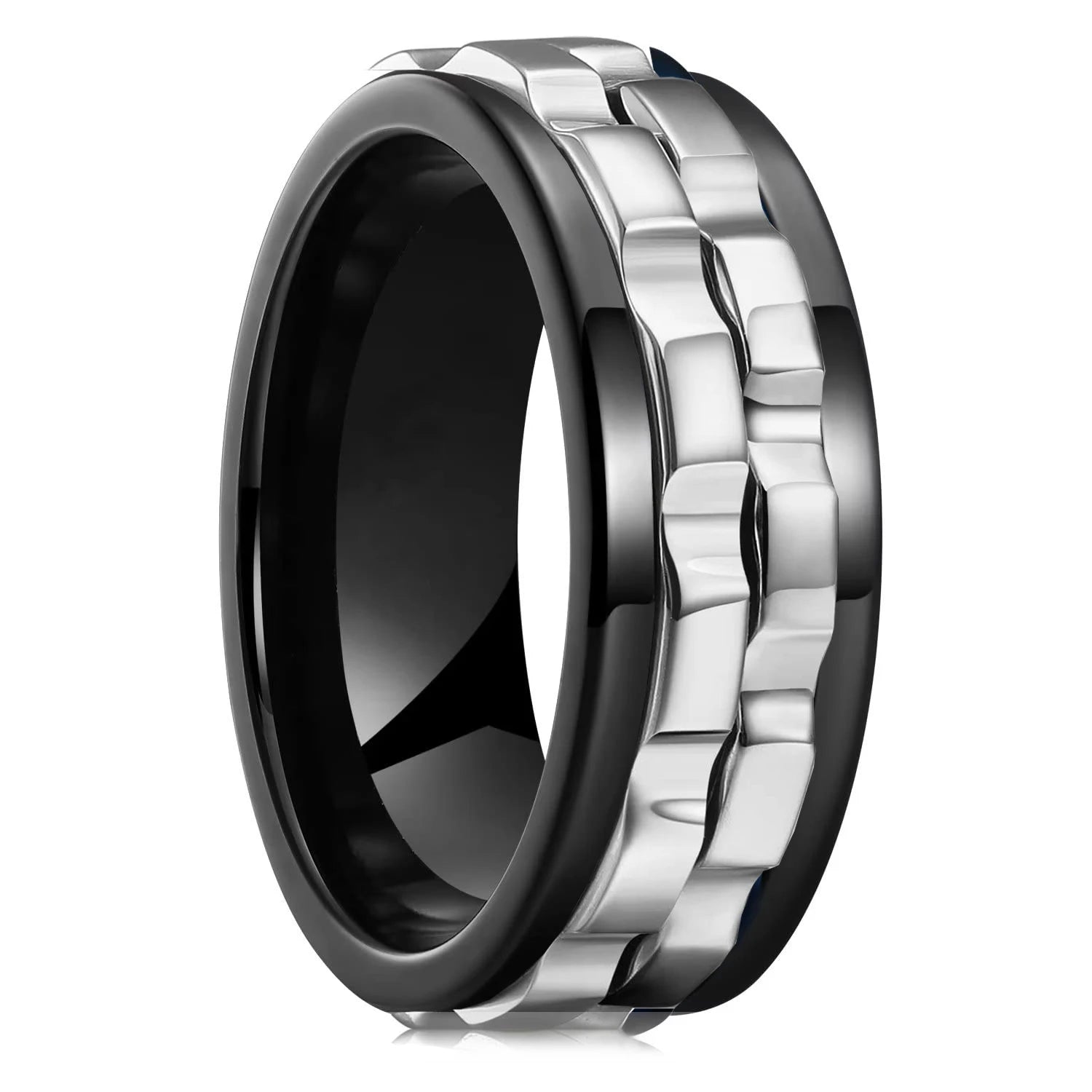 Fashion Punk Style Gear Rotating Anxiety Fidget Ring