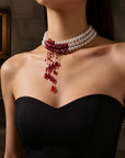 Crimson Gothic Crystal Necklace