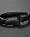 Retro Men's Leather Open Bangle, Simple Multi-Size